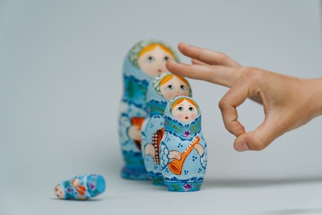 Hand made painted doll to decor